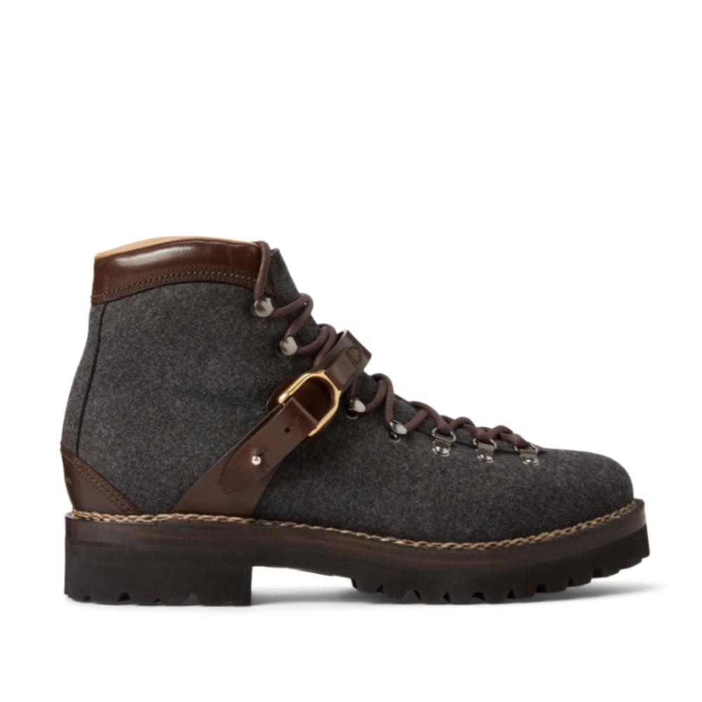 Purple Label Ralph Lauren Men's Darrow Wellington Flannel and Leather Boots 10.5